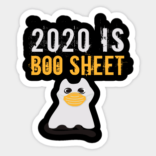 2020 Is Boo Sheet, Cat Boo Ghost Halloween face mask Sticker